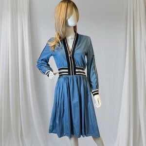 Creative Genius Pleated Long Sleeve Dress